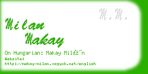 milan makay business card